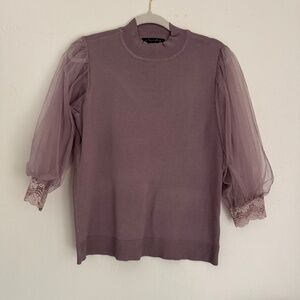 A Love Story Lavender Puff Sleeve Sweater | Size L